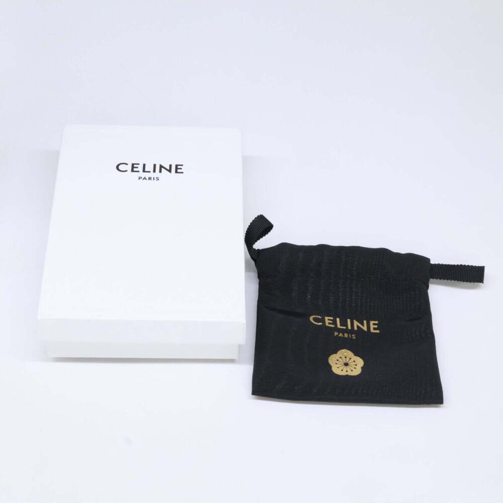 CELINE 49K013GVZ.38NO Plum Blossom Motif Charm, Calfskin, Black, Women's - Picture 8 of 8
